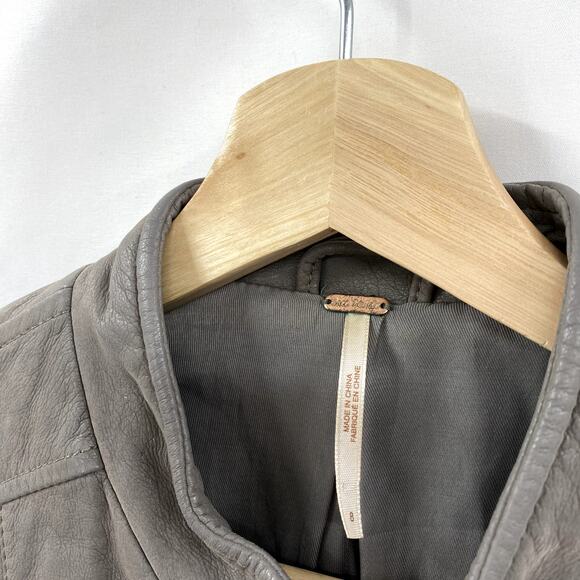 Free People gray vegan leather moto jacket - Picture 3 of 5